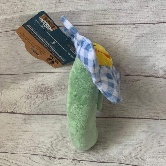 Dr. Pol Farm Flower Dog Toy Blue Gingham Plaid 2 Squeakers Crinkle 12 1/2"L - Picture 3 of 12